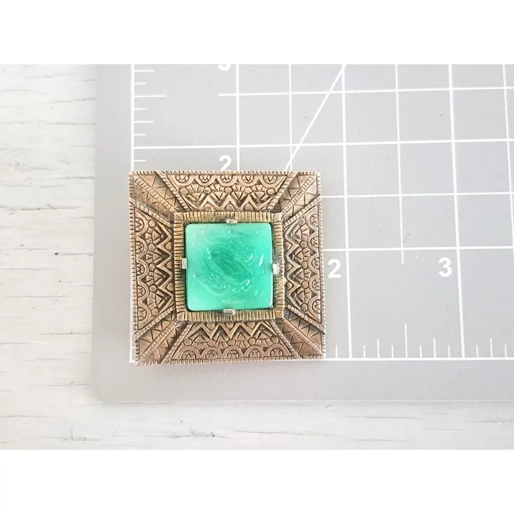 Vintage Marvella Faux Jade Phoenix Brooch